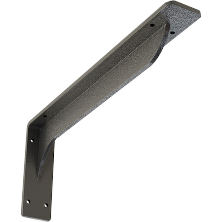 Ekena Millwork Embrey Steel Bracket, Hammered Gray 2"W x 16"D x 6 1/2"H BKTM02X16X06EBHGY